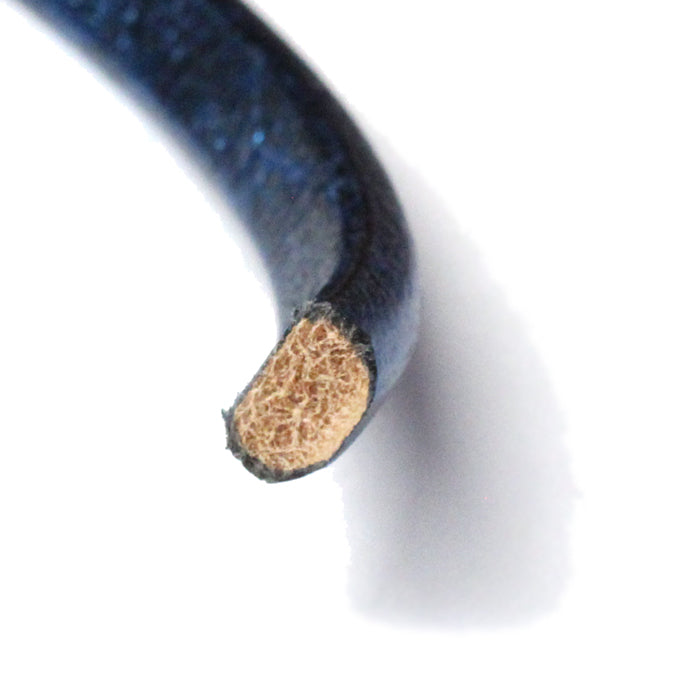 METALLIC GALAXY BLUE Regaliz 10 x 6mm Leather Cord / sold by the foot / jewelry leather for bracelets