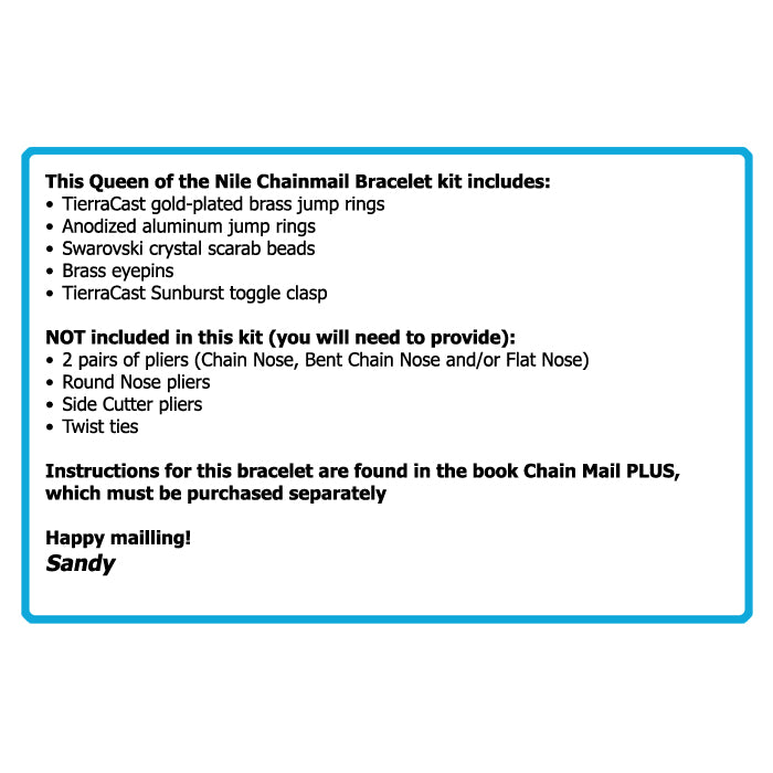 Component Kit for Queen of the Nile Chainmail Bracelet
