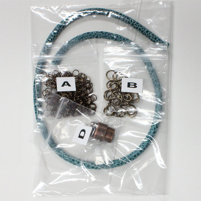 Component Kit for Cord-ially Yours Chainmail Bracelet (Turquoise & Bronze)