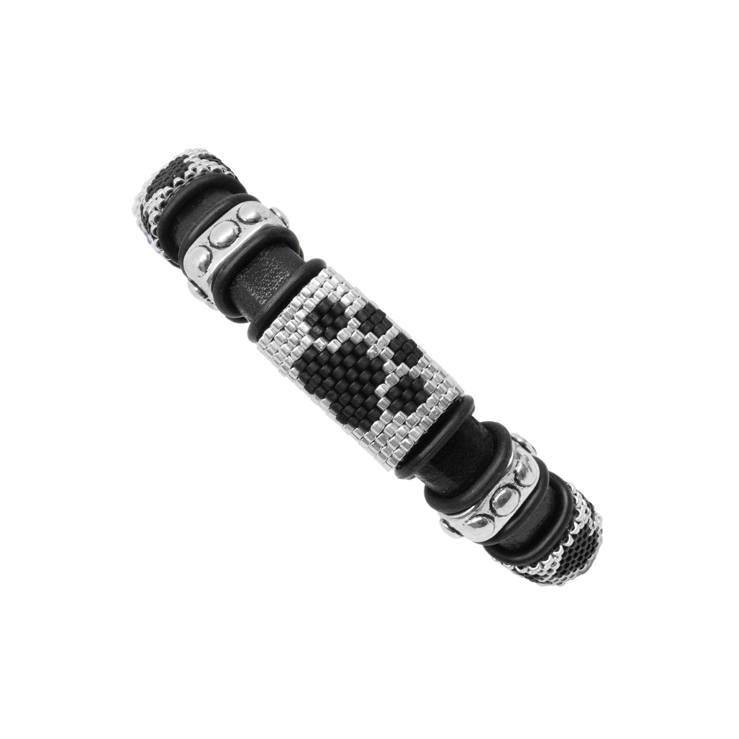 BLACK Dog Paw Bracelet / fits 6.5 to 7 Inch wrist size / leather with magnetic clasp