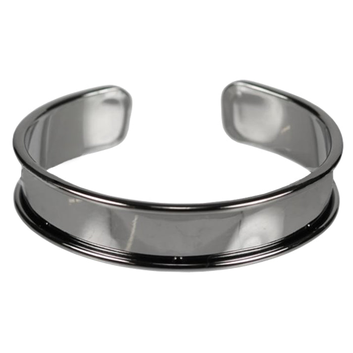 10mm Glue-In Channel Cuff Bracelet / plated brass with a gunmetal finish / CUFF10-GM