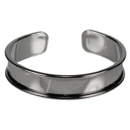 10mm Glue-In Channel Cuff Bracelet / plated brass with a gunmetal finish