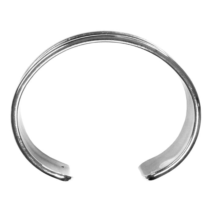 20mm Channel Cuff Bracelet / plated brass with a bright rhodium finish