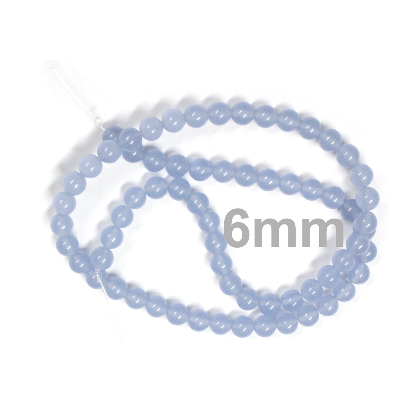 6mm Light Blue Chalcedony / 16" Strand / man-made / smooth round stone beads