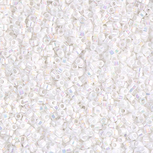 DB-0202 White Opaque Rainbow 11/0 Miyuki Delica Seed Beads (10 gram bag)