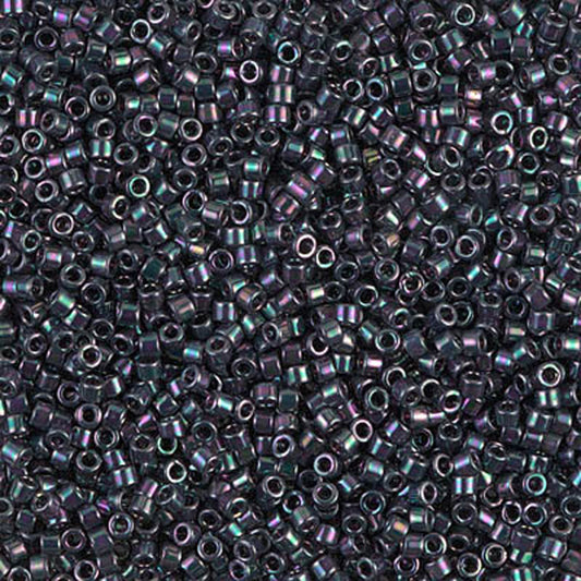 DB-1001 Black Metallic Rainbow 11/0 Miyuki Delica Seed Beads / 10 grams / round cylinder seed beads