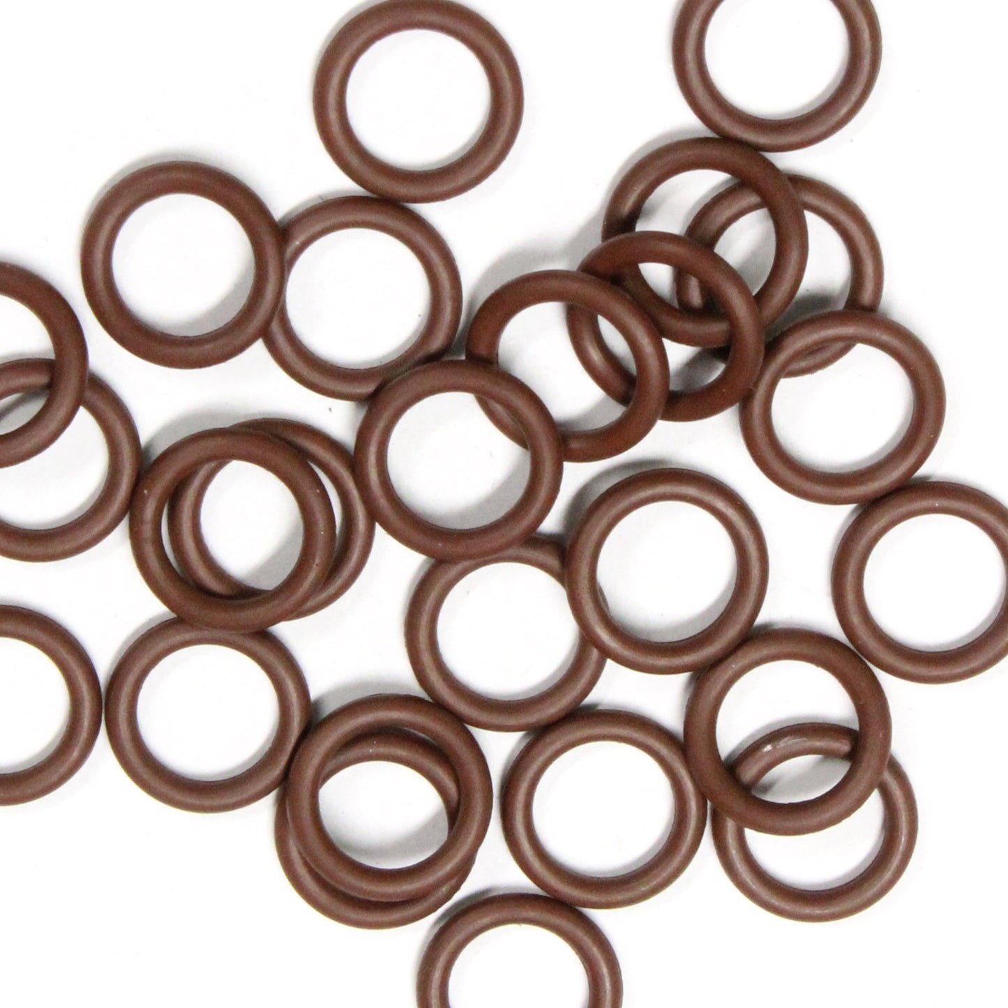 BROWN 8mm Rubber Rings / 25 Pack / 14 Gauge AWG / latex free