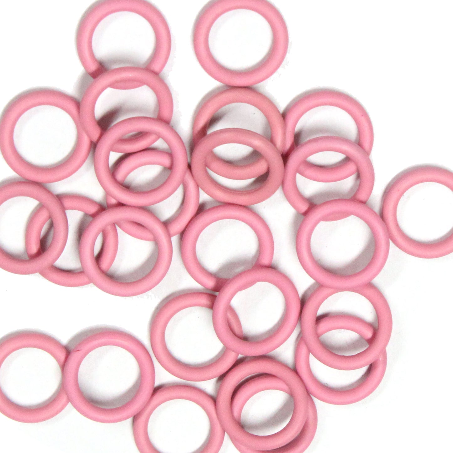 PINK 8mm Rubber Rings / 25 Pack / 14 Gauge AWG / latex free