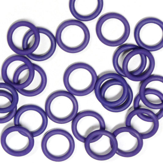 PURPLE 8mm Rubber Rings / 25 Pack / 14 Gauge AWG / latex free