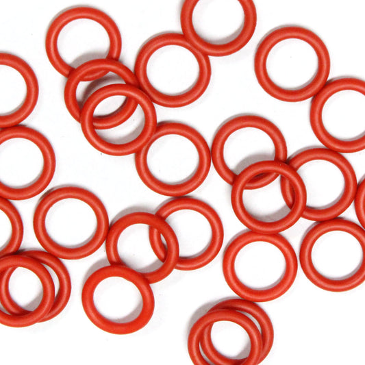 RED 8mm Rubber Rings / 25 Pack / 14 Gauge AWG / latex free