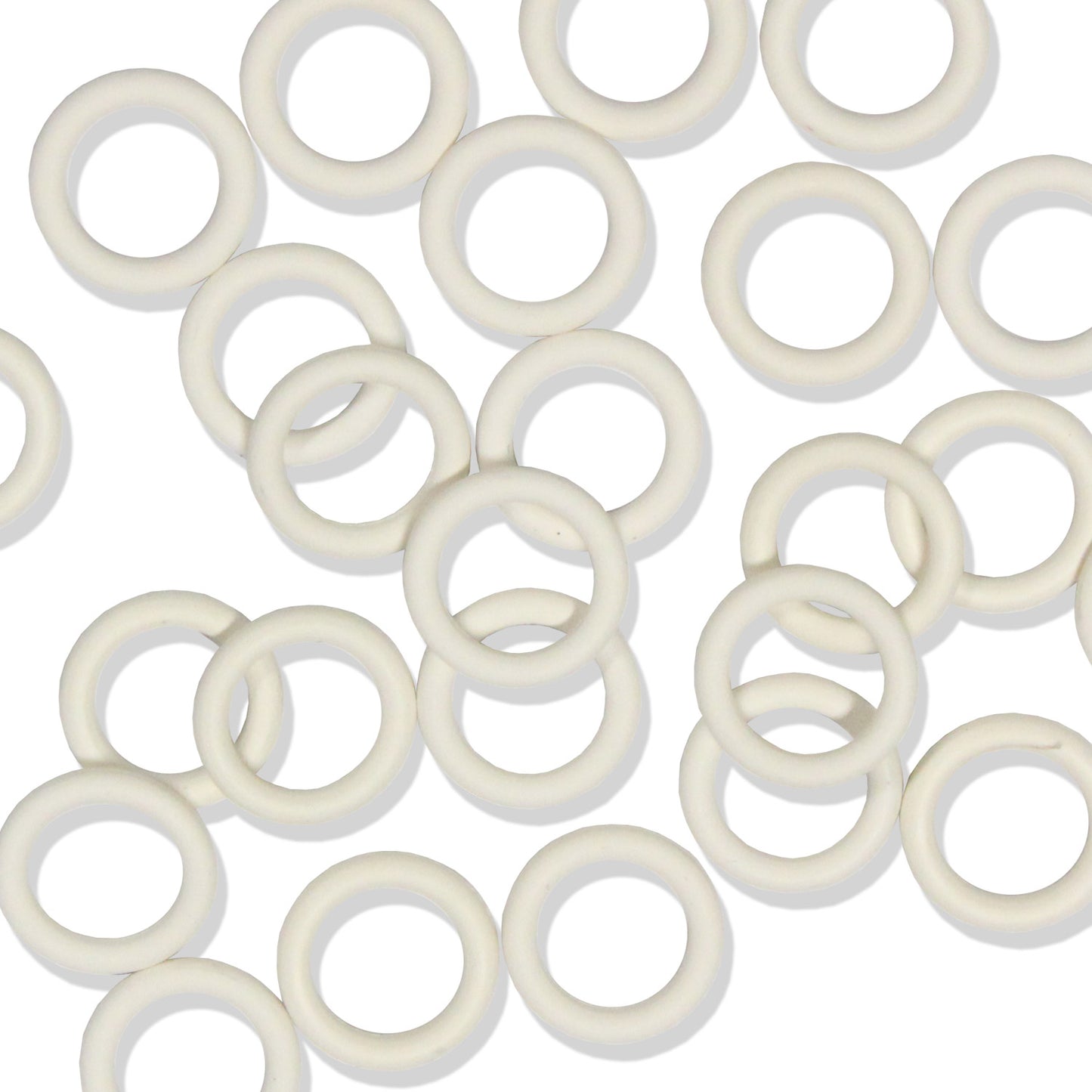 WHITE 8mm Rubber Rings / 25 Pack / 14 Gauge AWG / latex free