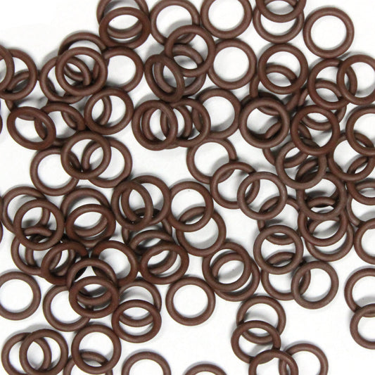 BROWN 5mm Rubber Rings / 100 Pack / 16 Gauge AWG / latex free