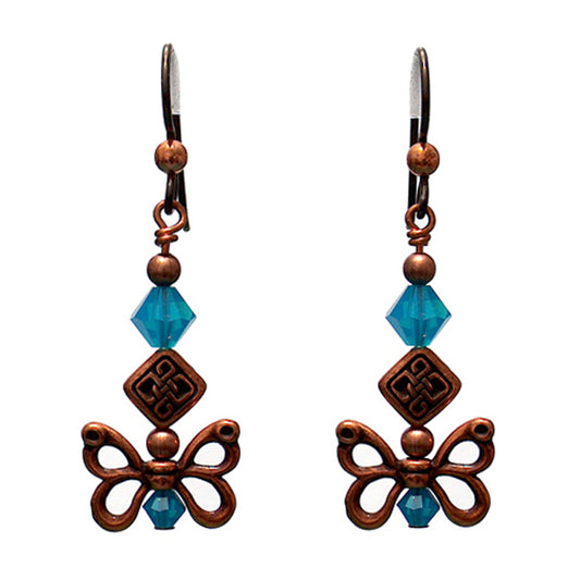 Celtic Butterfly Wing Earrings / 45mm length / niobium earwires