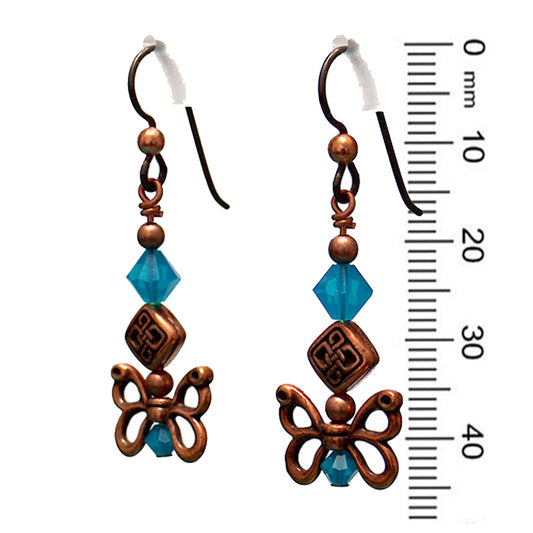 Celtic Butterfly Wing Earrings / 45mm length / niobium earwires