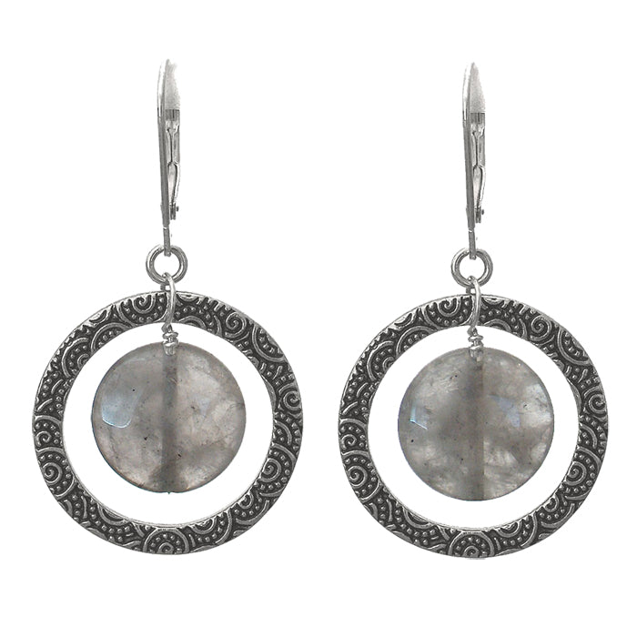 Misty Quartz Earrings / 45mm length / sterling leverbacks