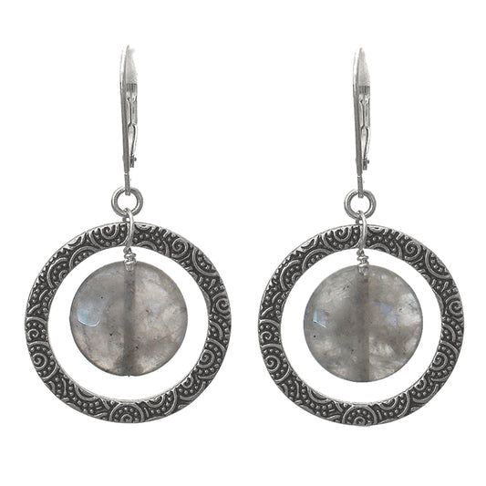 Misty Quartz Earrings / 45mm length / sterling leverbacks