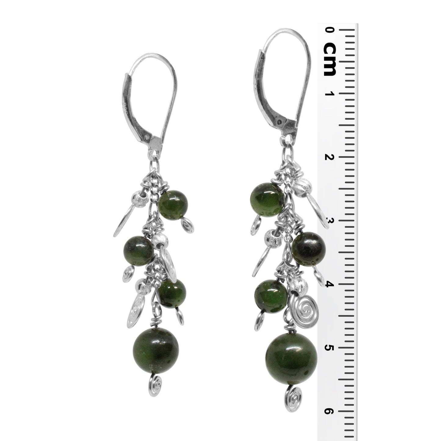 BC Jade Galaxy Earrings / 60mm length / sterling silver leverbacks