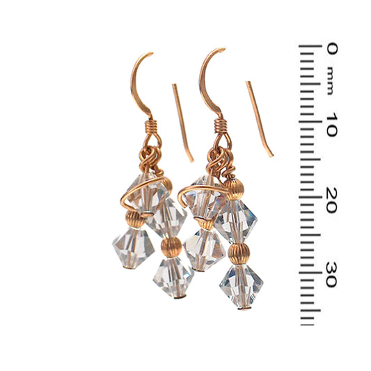 Shadow Crystal Array Earrings / 35mm length / gold filled earrings