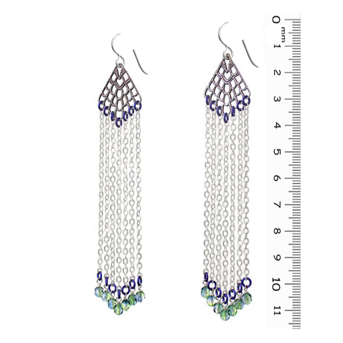 Spring Rain Earrings / 115mm length / sterling silver earwires