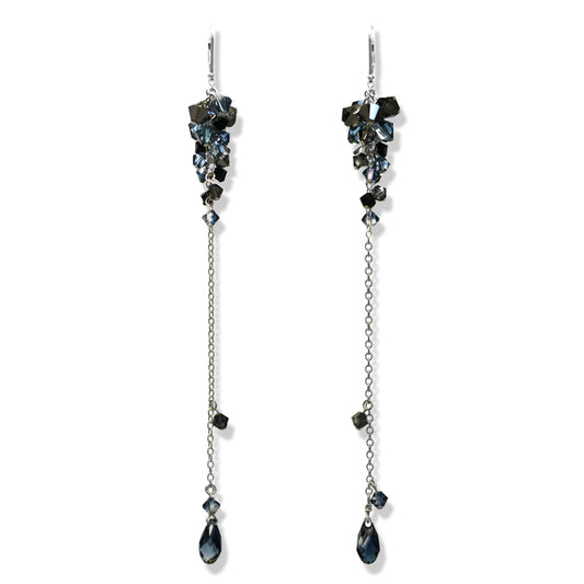 Tears of Titan Dark Rain Earrings / 125mm length / sterling silver leverback earwires