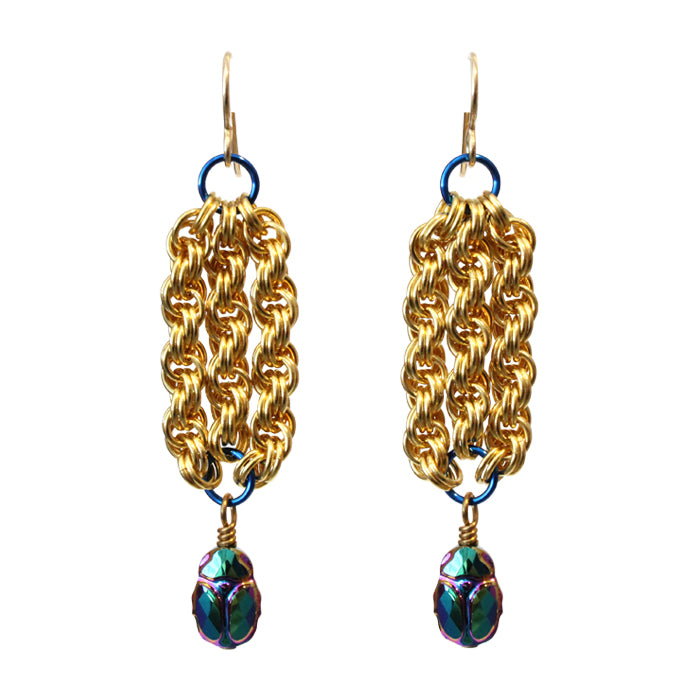 Queen of the Nile Chainmail Earrings