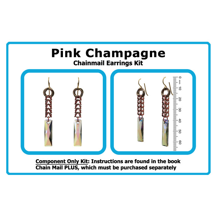Component Kit for Pink Champagne Chainmail Earrings
