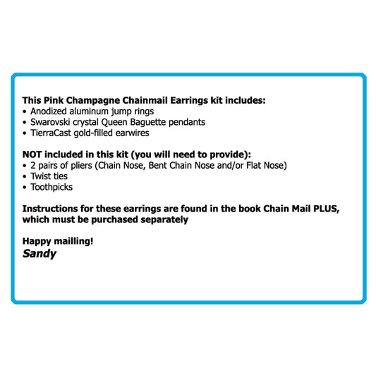 Component Kit for Pink Champagne Chainmail Earrings