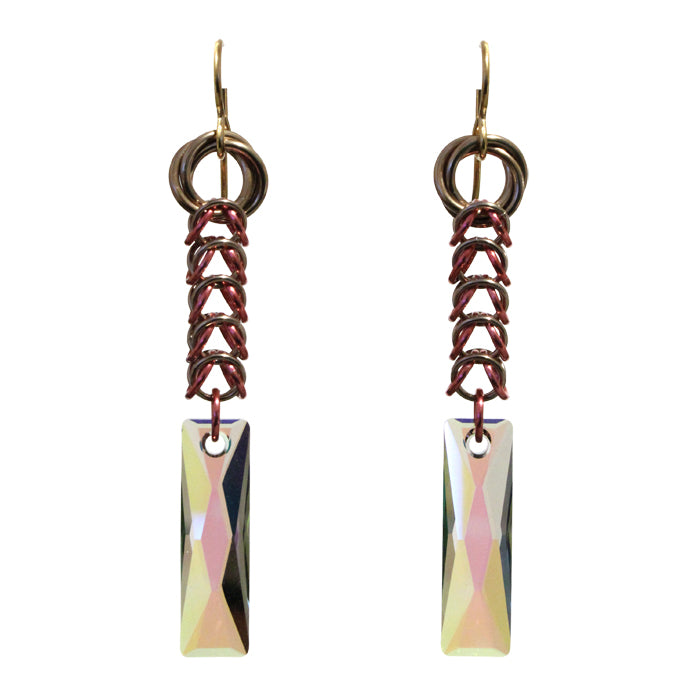 Pink Champagne Chainmail Earrings