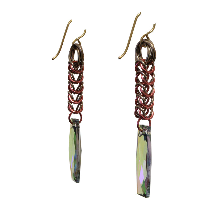 Pink Champagne Chainmail Earrings