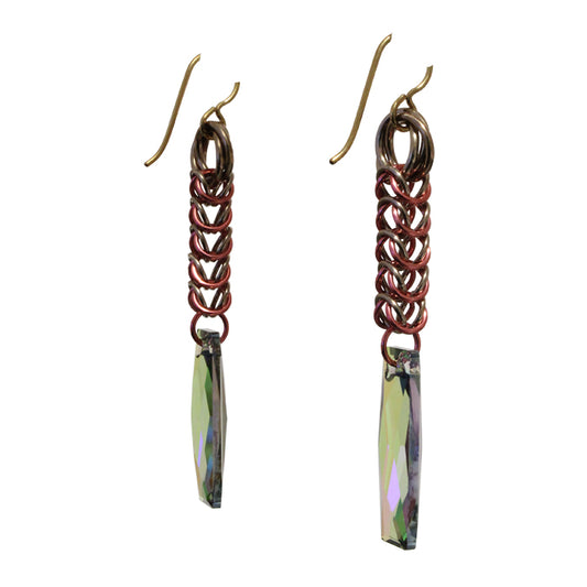 Pink Champagne Chainmail Earrings