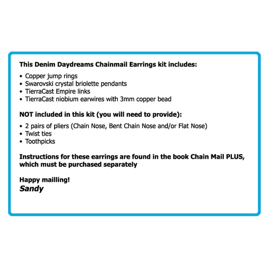 Component Kit for Denim Daydreams Chainmail Earrings