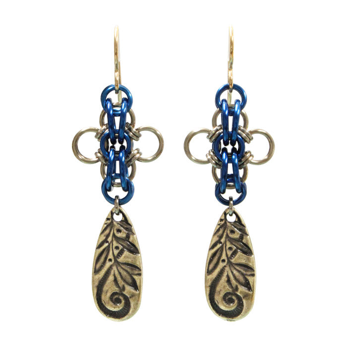 Fiesta en el Jardin Chainmail Earrings / choose from 3 color options / 58mm length / gold filled hook earwires
