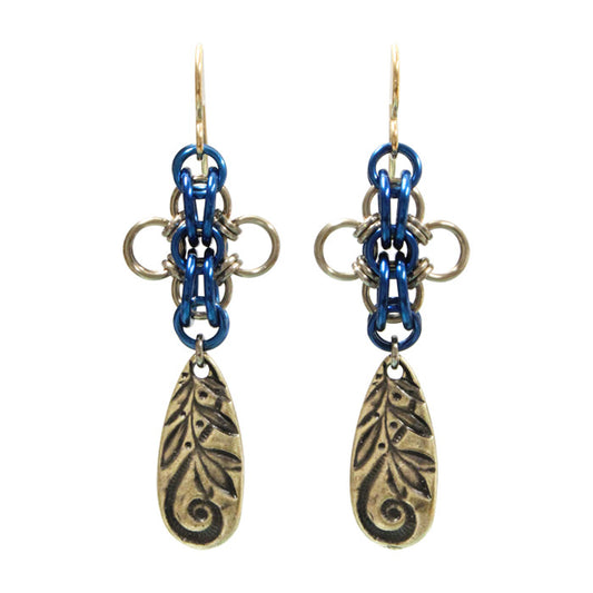 Fiesta en el Jardin Chainmail Earrings / choose from 3 color options / 58mm length / gold filled hook earwires