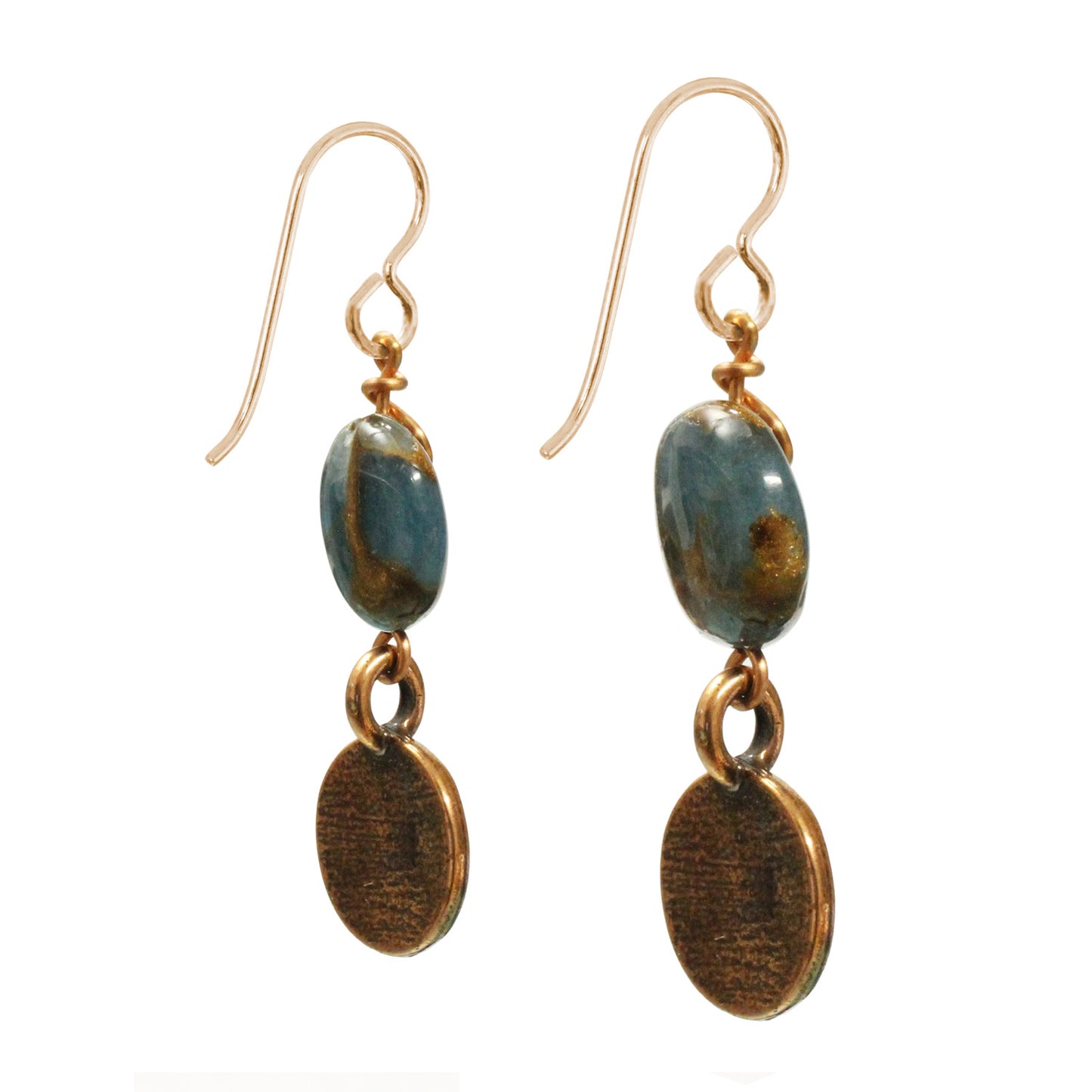 Earth Planet Earrings / 45mm length / gold filled earwires