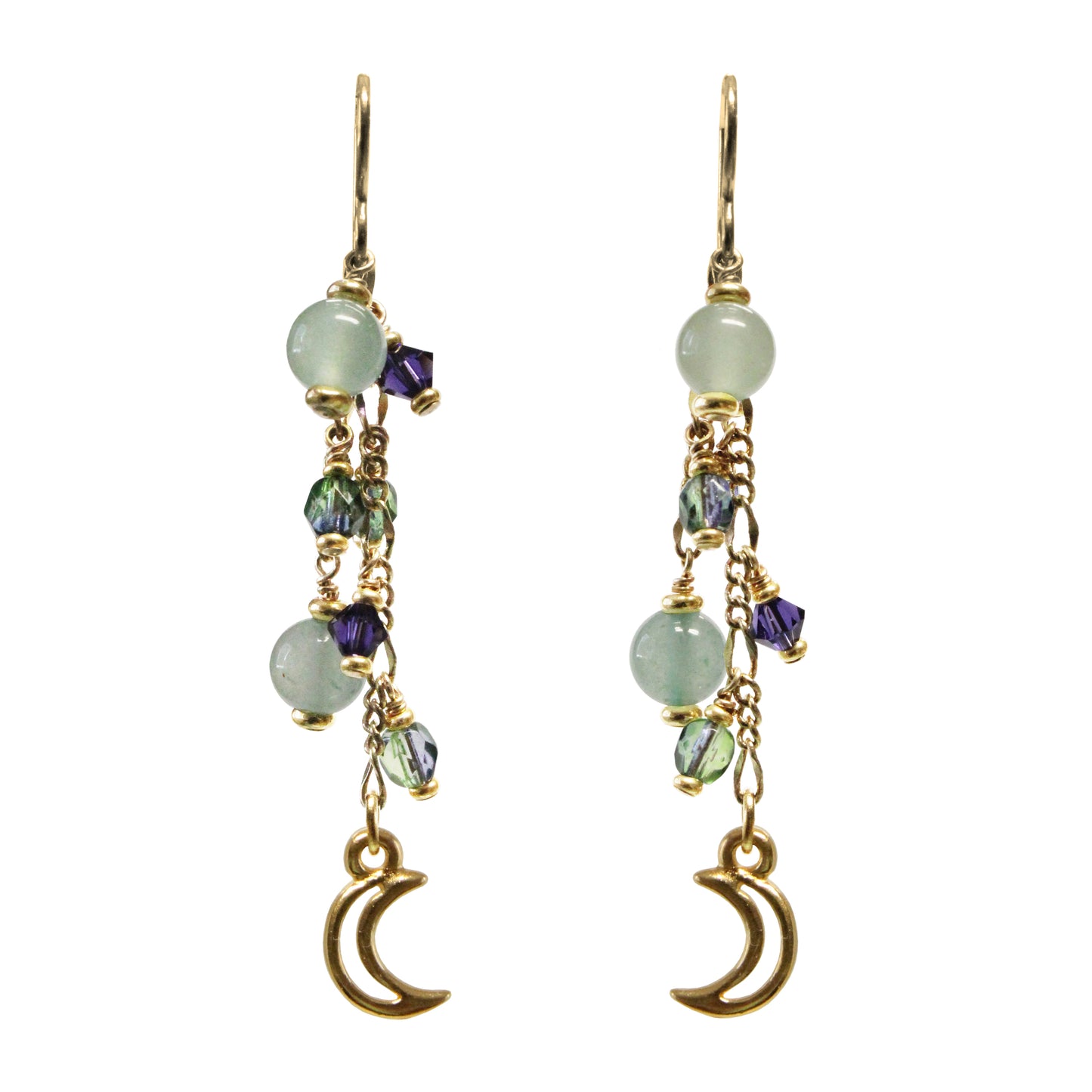 Crescent Moon Earrings / 63mm length / gold filled earwires