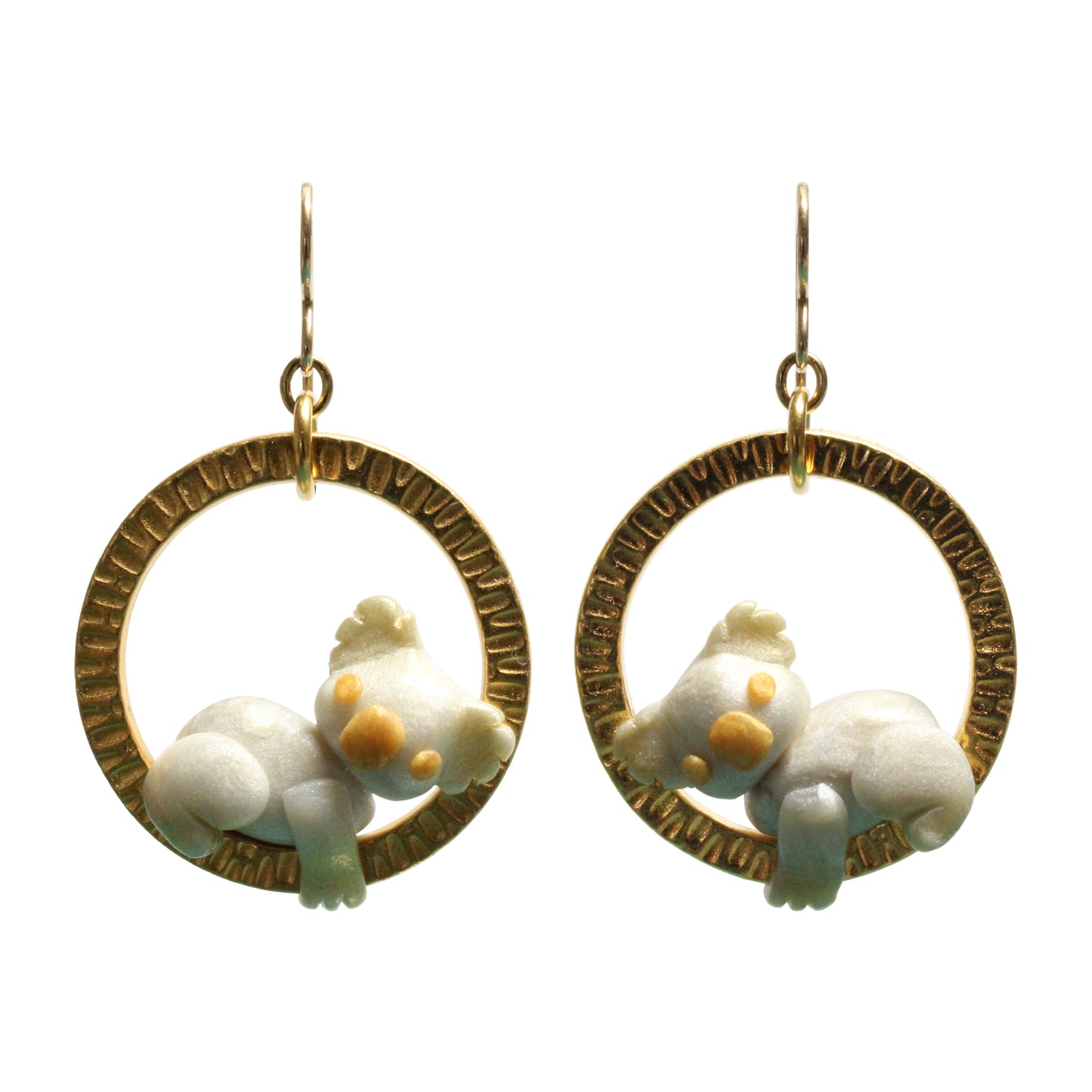 Koala Earrings / 50mm length / gold filled hook earwires