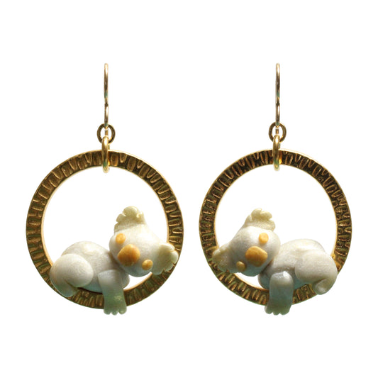 Koala Earrings / 50mm length / gold filled hook earwires