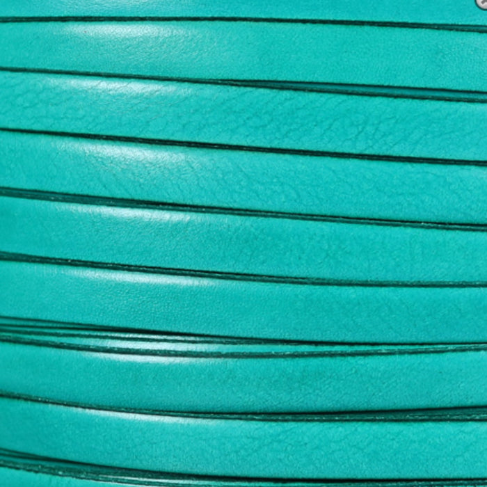 JADE Italian Dolce Flat Leather Strap / sold by the foot / 10 mm wide x 2 mm thick