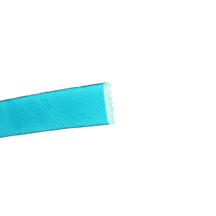 TURQUOISE PUYA Italian Dolce Flat Leather Strap / sold by the foot / 10 mm wide x 2 mm thick