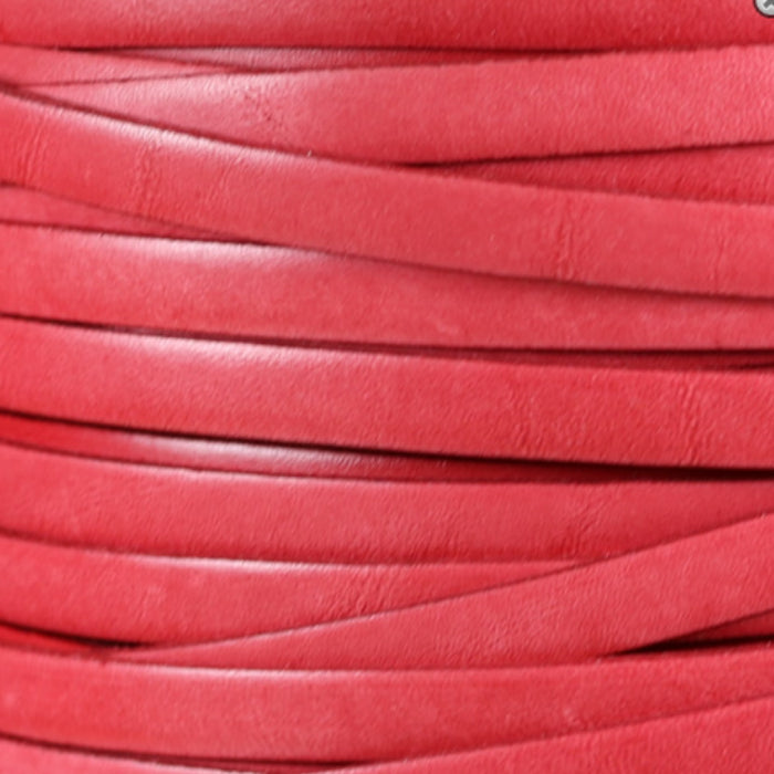 WATERMELON Italian Dolce Flat Leather Strap / sold by the foot / 10 mm wide x 2 mm thick
