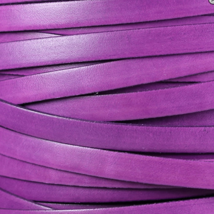 VIOLET Italian Dolce Flat Leather Strap / sold by the foot / 10 mm wide x 2 mm thick