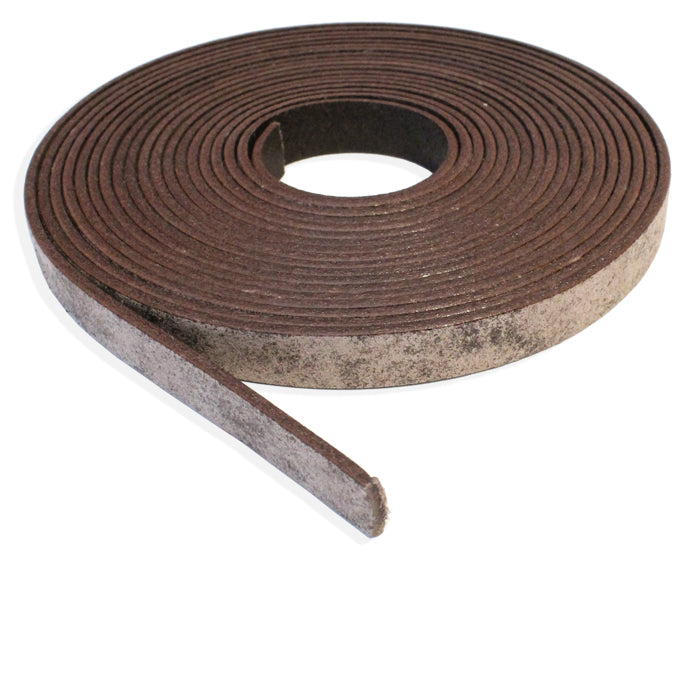CHOCOLATE Vintage Mediterranean Flat Leather Strap / sold by the foot / 10 mm wide x 2 mm thick