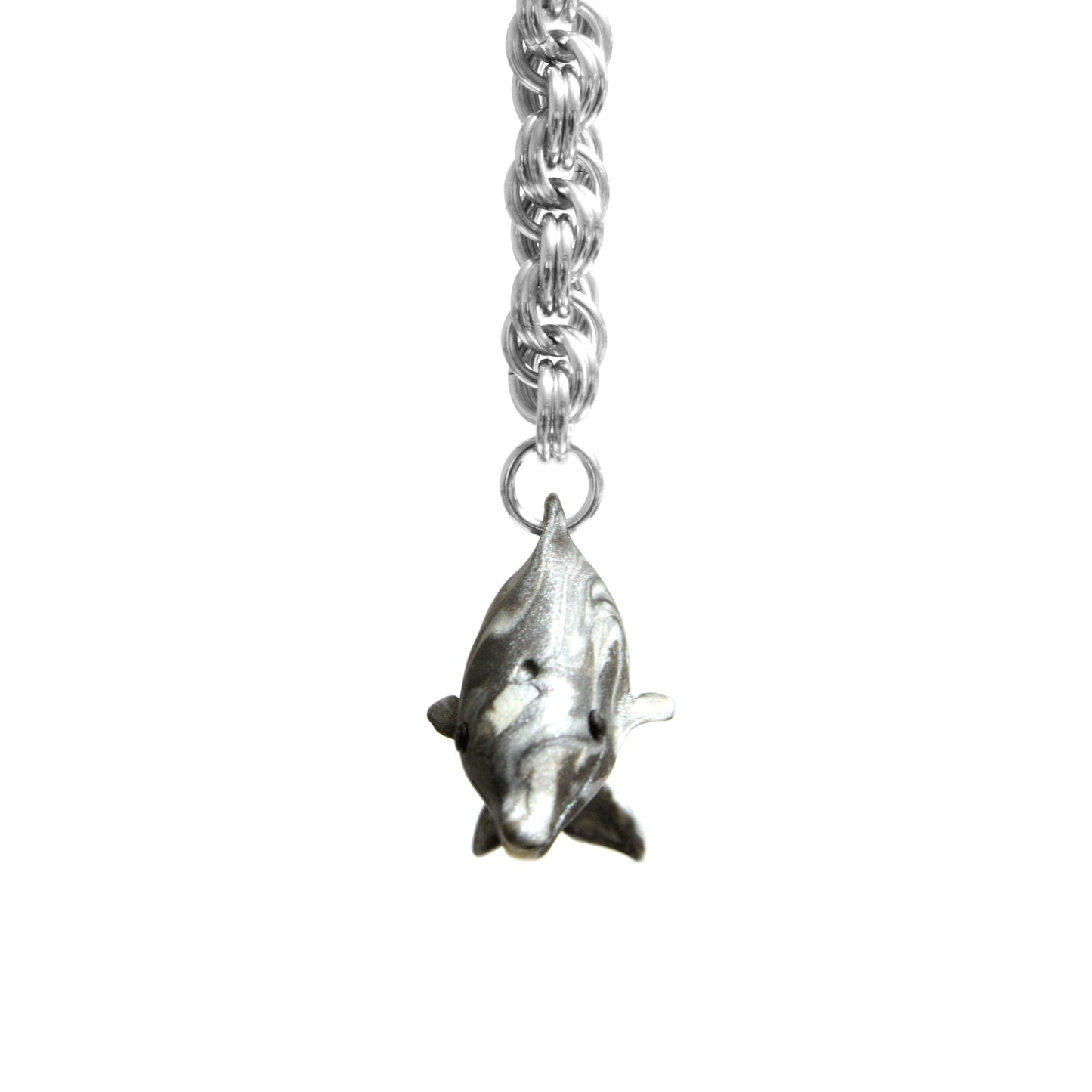 Dolphin Keychain / 140mm length / dark grey with light grey streaks