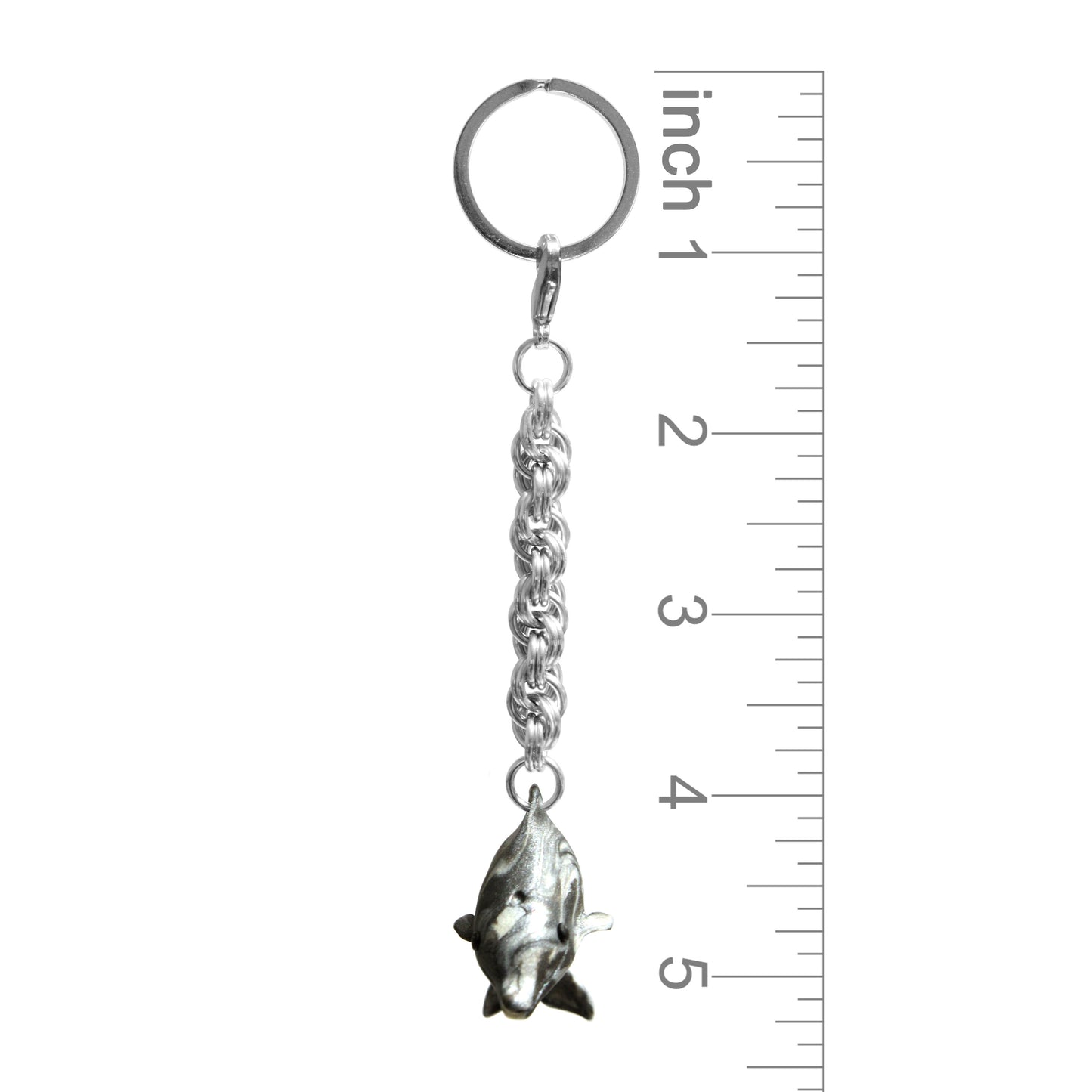 Dolphin Keychain / 140mm length / dark grey with light grey streaks