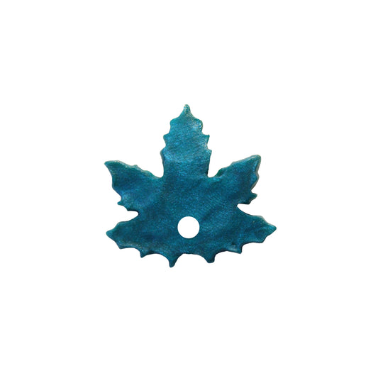Small Maple Leaf Charm / winter blue / handmade polymer clay / 20mm x 22mm