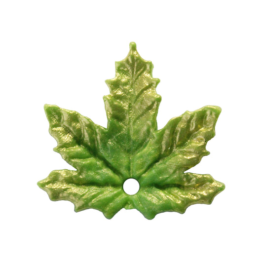 Large Maple Leaf Charm / spring green / handmade polymer clay / 27mm x 30mm
