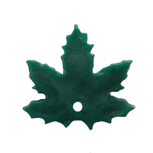 Large Maple Leaf Charm / summer green / handmade polymer clay / 27mm x 30mm