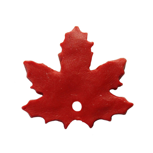 Large Maple Leaf Charm / autumn red / handmade polymer clay / 27mm x 30mm