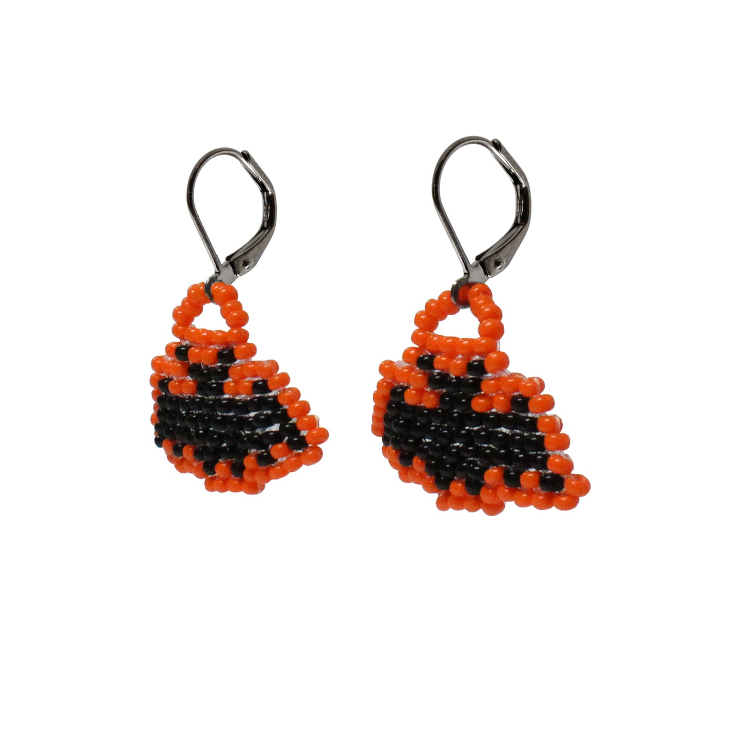 Halloween Fun Necklace / bead crocheted choker necklace / includes removable bat pendant and bonus bat earrings