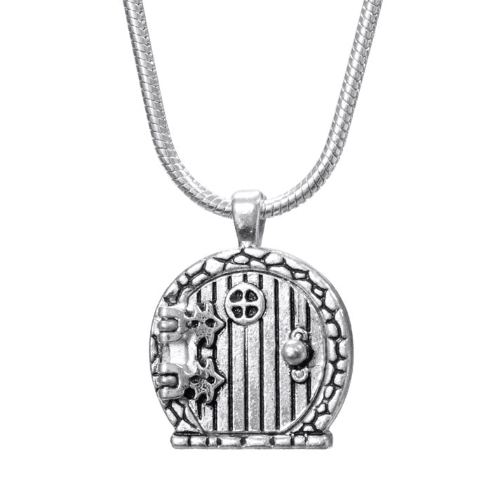 Fairy Door Locket Necklace / silver plated / magnetic door closure / 18 inch snake chain with claw clasp